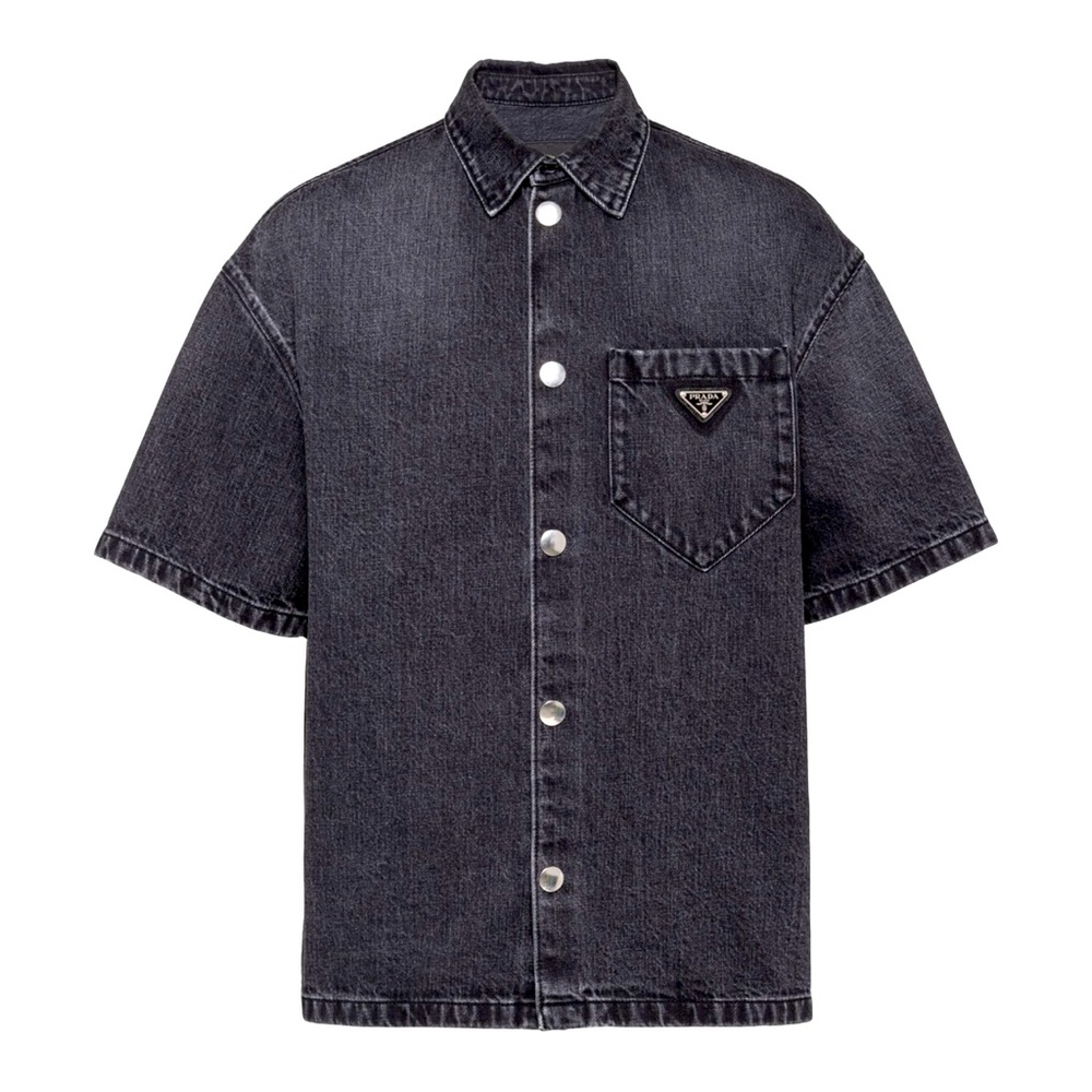 New PRADA logo plaque Denis shirt 💯authentic